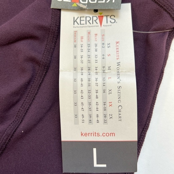 KERRITS/ Equestrian Apparel/ NWT/ Purple Mock Neck/ Riding Top/ L - Picture 7 of 10